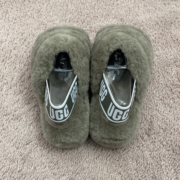 UGG Fluff Yeah Slide In Burnt Olive Size 5 - Picture 7 of 12